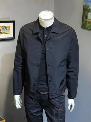 Men's Plus Size Snap Down Long Sleeve Jacket - Farnelli