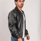 Whet Blu NYC Castor men's leather bomber jacket side view