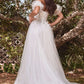 Cinderella Divine CB080W Long Strapless Tulle Floral Ball Gown