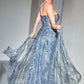 Cinderella Divine CB095 Strapless Lace Fitted Gown with Over Skirt