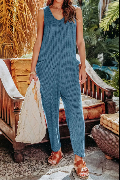 Double Take Full Size Sleeveless Straight Jumpsuit - Farnelli