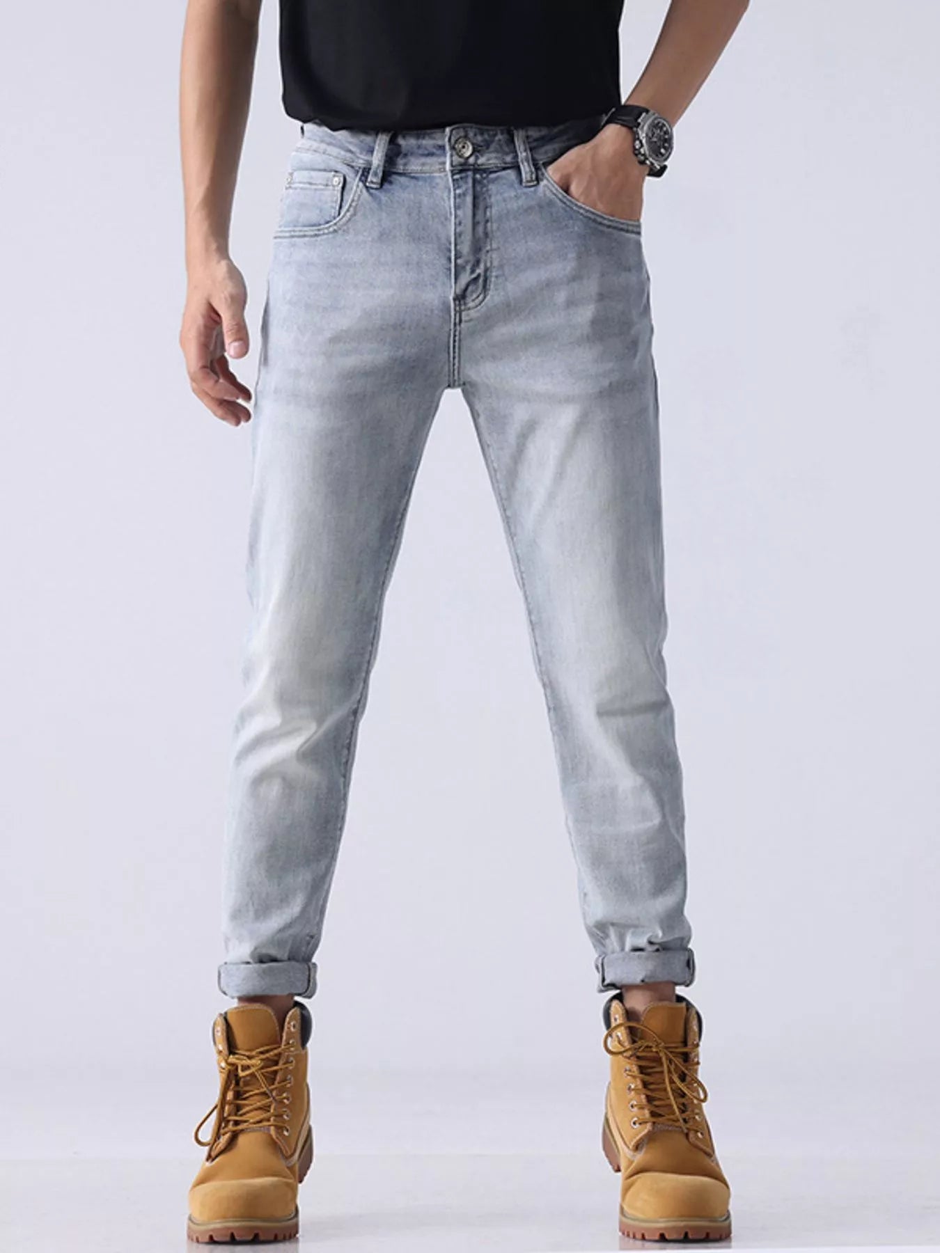 Men's Washed Slim Fit Jeans - Farnelli