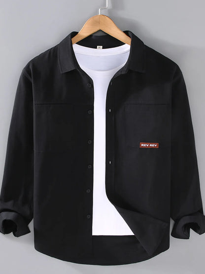 Men's Plus Size Button Up Long Sleeve Shirt - Farnelli