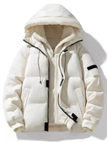 Men's Plus Size Warm Hooded Padded Puffer Jacket - Farnelli