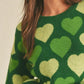 Heart Ribbed Hem Long Sleeve Sweater - Farnelli