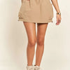 ADORA Drawstring Skort with Pockets - Tan