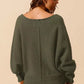 SO ME Loose Fit Exposed Seam Slouchy Boucle Sweater - Farnelli