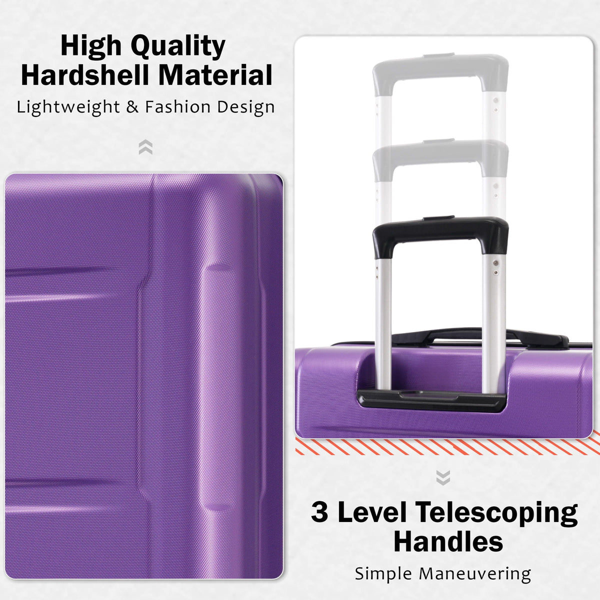 HouseOfZazla expandable 2-piece luggage set with TSA lock and spinner wheels in multiple colors