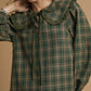 Umgee Full Size Plaid Ruffle Collar Blouse Plus Size - Farnelli