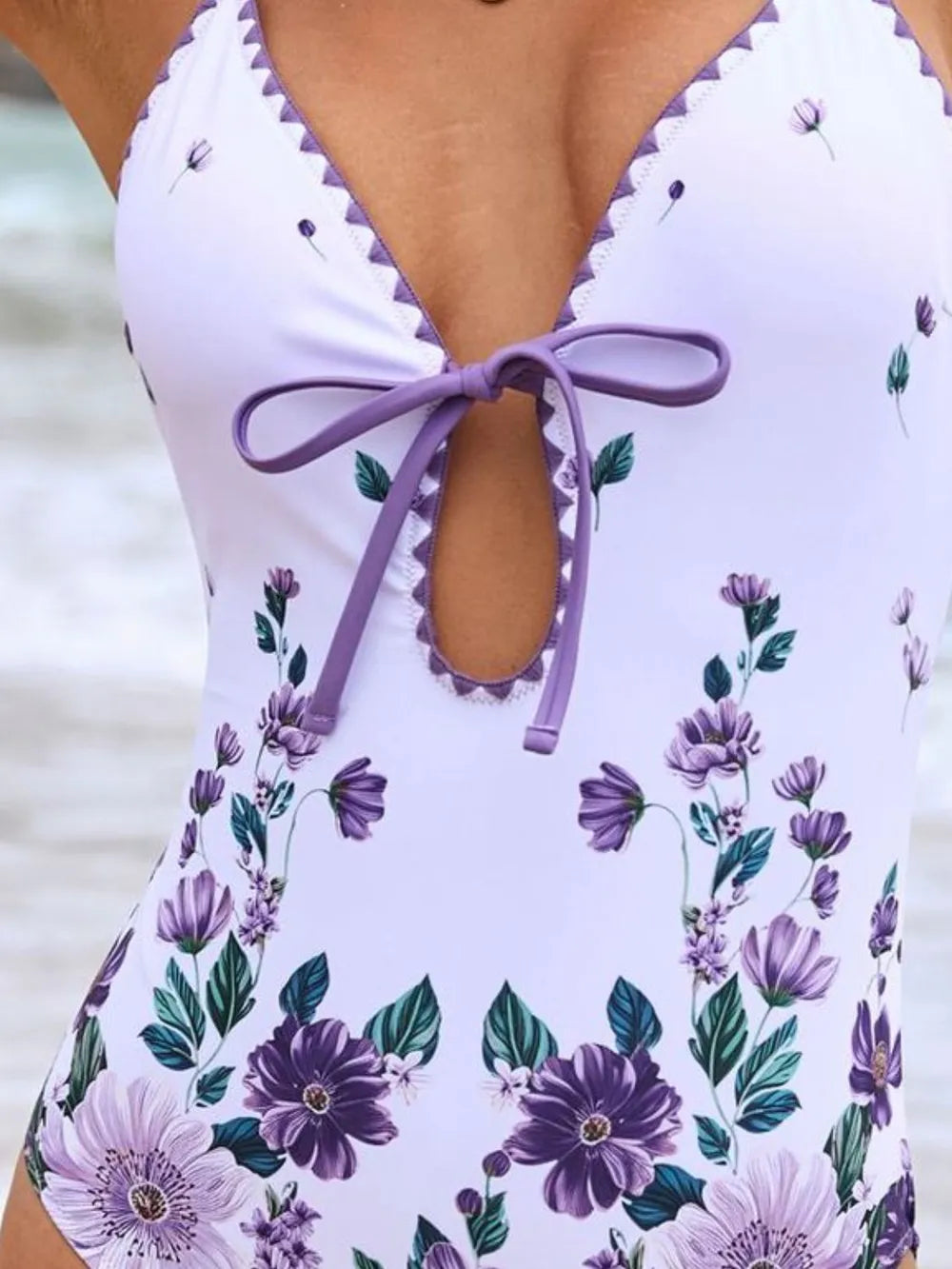 Printed Spaghetti Strap One-Piece Swimwear and Cover Up Swim Set - Farnelli