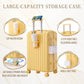 HouseOfZazla yellow 3-piece ABS hard case luggage set with spinner wheels and USB port