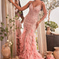 Feathered Mermaid Gown - Farnelli