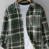 Men's Plus Size Plaid Button Up Long Sleeve Shirt - Green