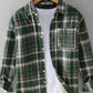 Men's Plus Size Plaid Button Up Long Sleeve Shirt - Farnelli