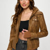Coalition LA Double Zip Hooded Long Sleeve Jacket - Camel