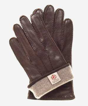 CC3104 (brown) - Men's Italian handsewn cashmere lined leather gloves