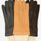 CC3115 (dark brown) - Men's Italian deerskin leather gloves with cashmere lining