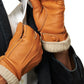 CC3115 (saddle) - Men's Italian deerskin leather gloves with cashmere lining