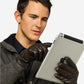 CC3301 (brown) - Men’s Italian cashmere lined touchscreen leather gloves