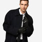 CC3339 (black) - Men’s Italian woven leather gloves with cashmere lining