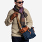 CC3592 (brown) - Men’s Italian leather gloves with two-tone contrast colors