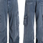 Men's Wide-Leg Cargo Jeans with Side Pockets - Farnelli