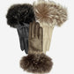 CC4066 (black) - Women’s Italian fox fur cuff cashmere lined leather gloves
