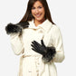 CC4066 (black) - Women’s Italian fox fur cuff cashmere lined leather gloves