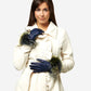 CC4066 (blue) - Women’s Italian fox fur cuff cashmere lined leather gloves