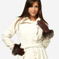 CC4066 (brown) - Women’s Italian fox fur cuff cashmere lined leather gloves