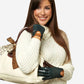 CC4160 (forest/brown) - Women’s Italian cashmere lined leather gloves with buckle
