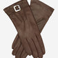 CC4201 (brown) - Women’s Italian cashmere lined leather gloves with buckle