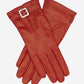 CC4201 (red) - Women’s Italian cashmere lined leather gloves with buckle