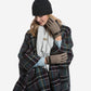 CC4510 (nat) - Women’s Italian cable knit cashmere and leather winter gloves