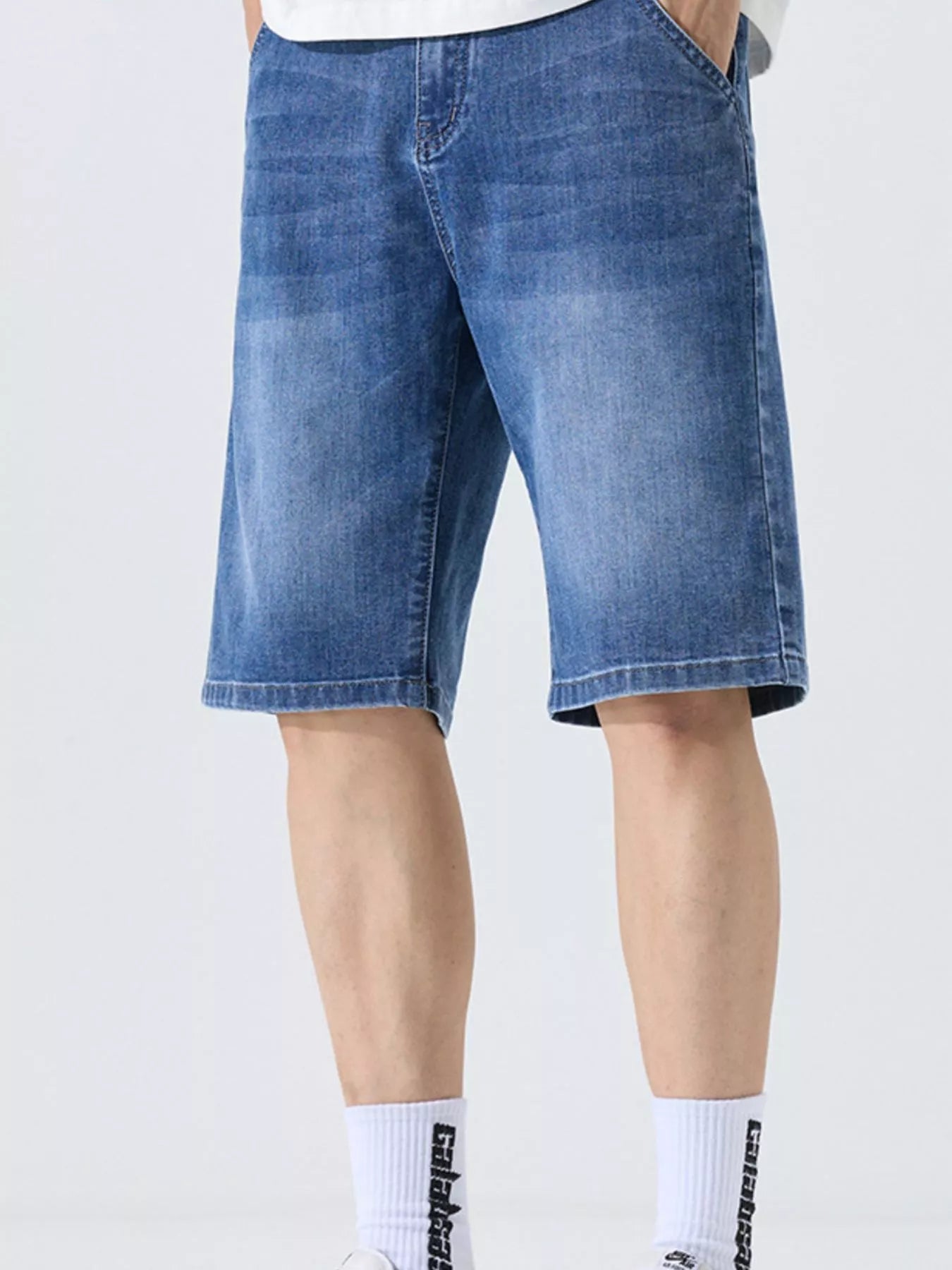 Men's Washed Loose Fit Denim Shorts - Farnelli