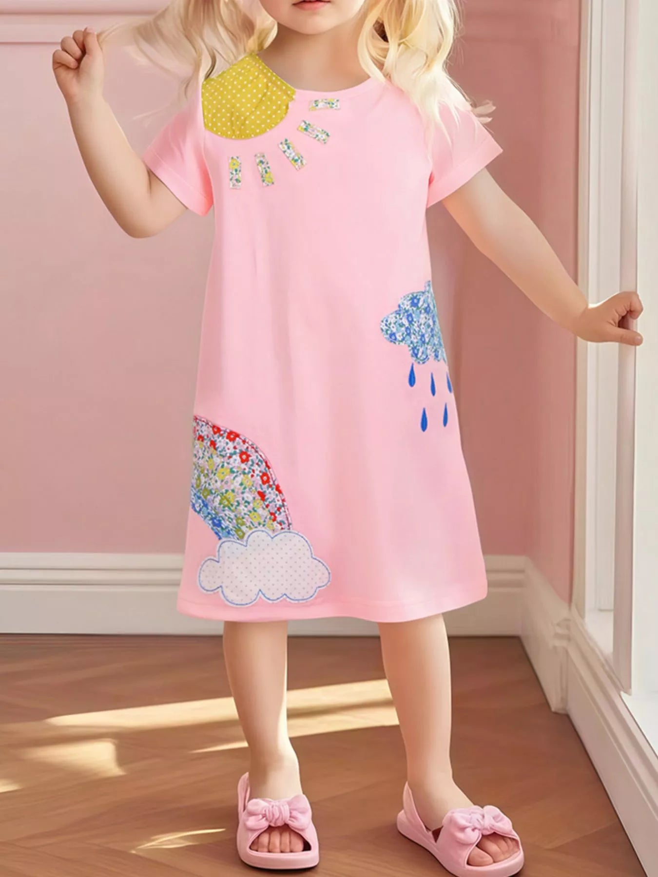 Children's Round Neck Short Sleeve Dress - Farnelli