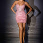 Ladivine CC501 Short Fitted Mini Dress Plunging V-Neckline