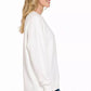 Zenana Fleece Hi-low Boyfriend Sweatshirts with Pockets - Farnelli
