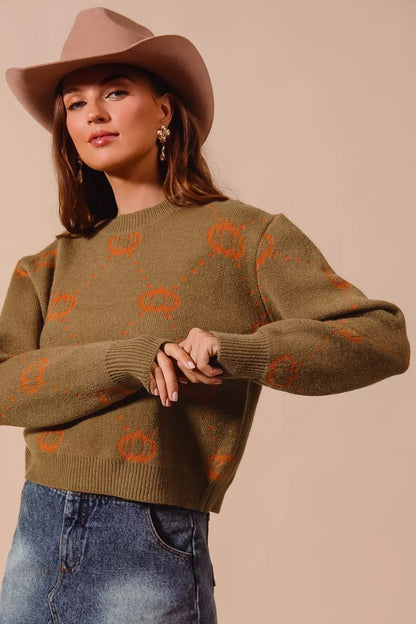 SO ME Pumpkin Rhombus Halloween Thanksgiving Sweater - Farnelli