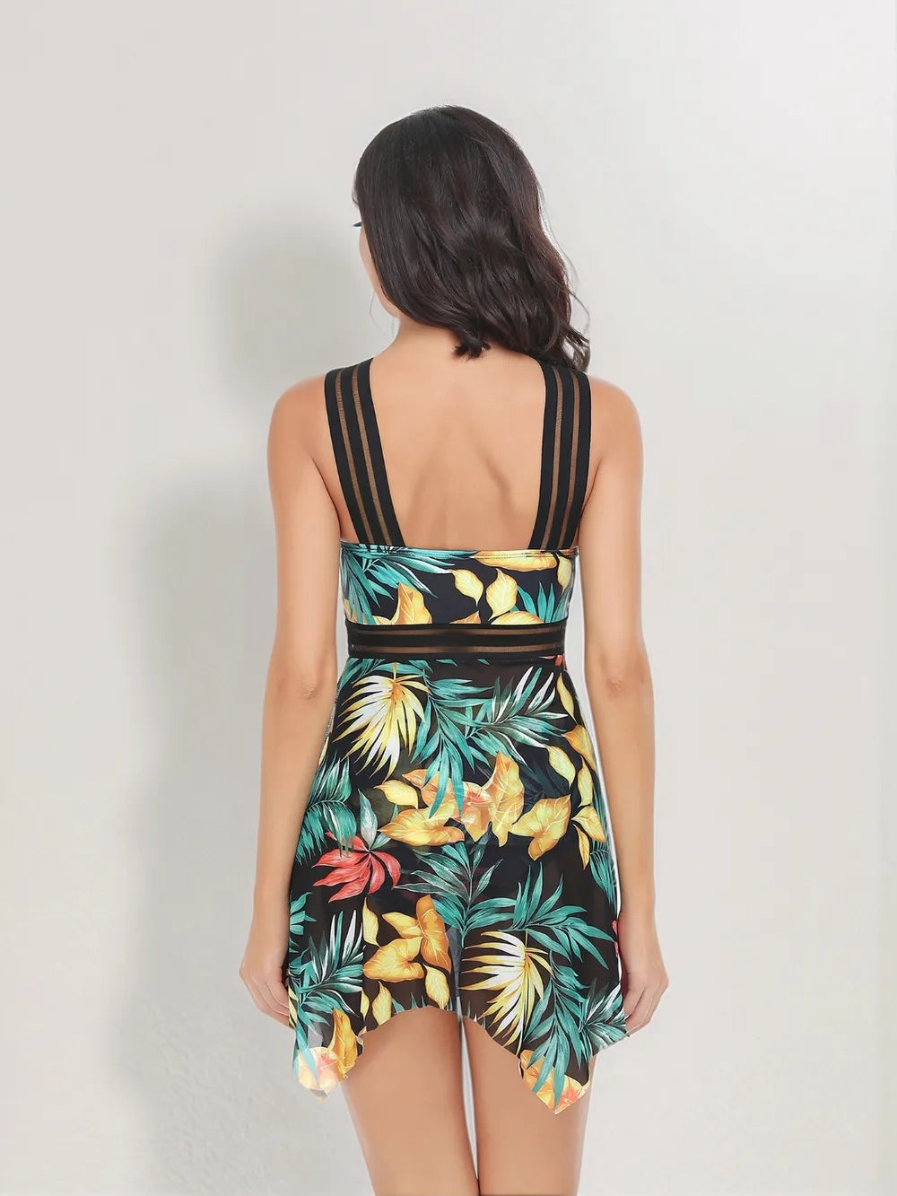 Cutout Printed Two-Piece Swim Set - Farnelli