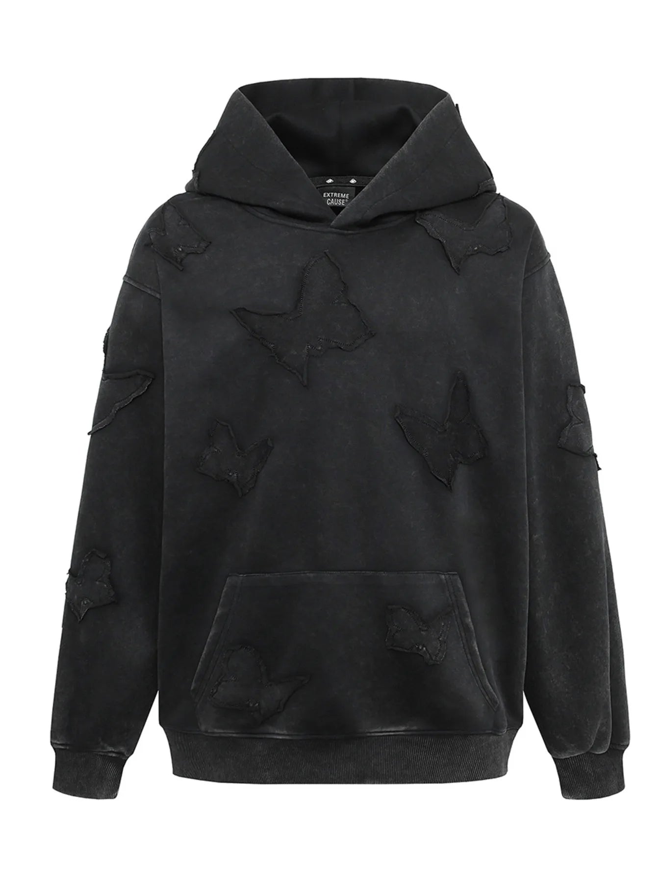 Men's Butterfly Patch Washed Hoodie - Farnelli