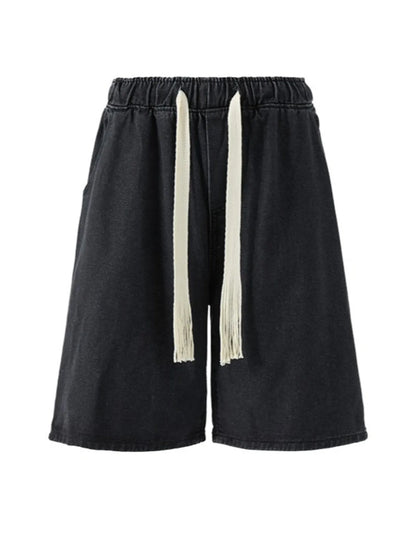 Men's Plus Size Loose Fit Wash Denim Shorts - Farnelli