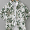 Men's Plus Size Printed Button-Up Casual Shirt - Green