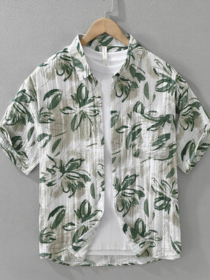 Men's Plus Size Printed Button-Up Casual Shirt - Farnelli