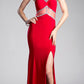 Cinderella Divine CD0115 Formal Gown Sheer Cut-Out Bodice with Slit