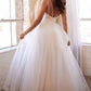 Cinderella Divine CD0154W Long Layered Tulle Dress Beaded Applique Bodice