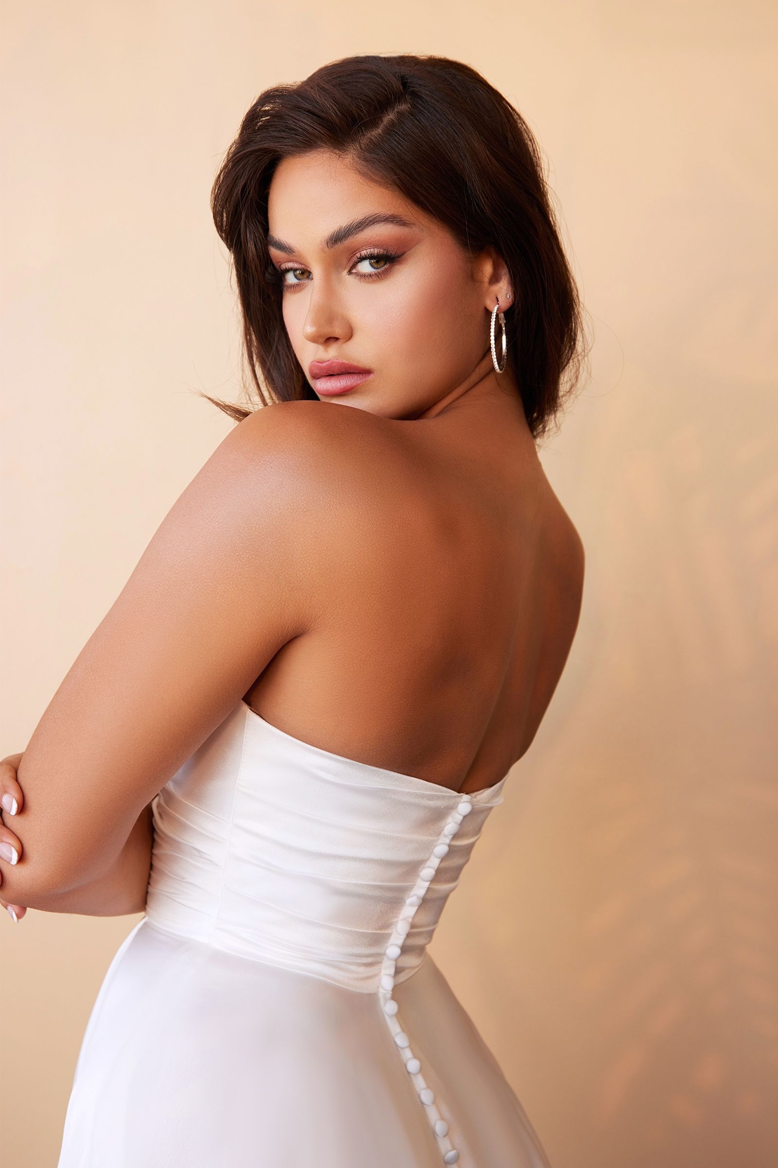 Satin Strapless Bridal Ball Gown - Farnelli