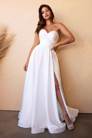 Satin Strapless Bridal Ball Gown - Farnelli