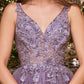 Cinderella Divine CD0181 Long Lace Floral A-Line Tulle/Lace Dress