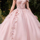 Cinderella Divine CD0185 Off The Shoulder Layered Tulle Ball Gown
